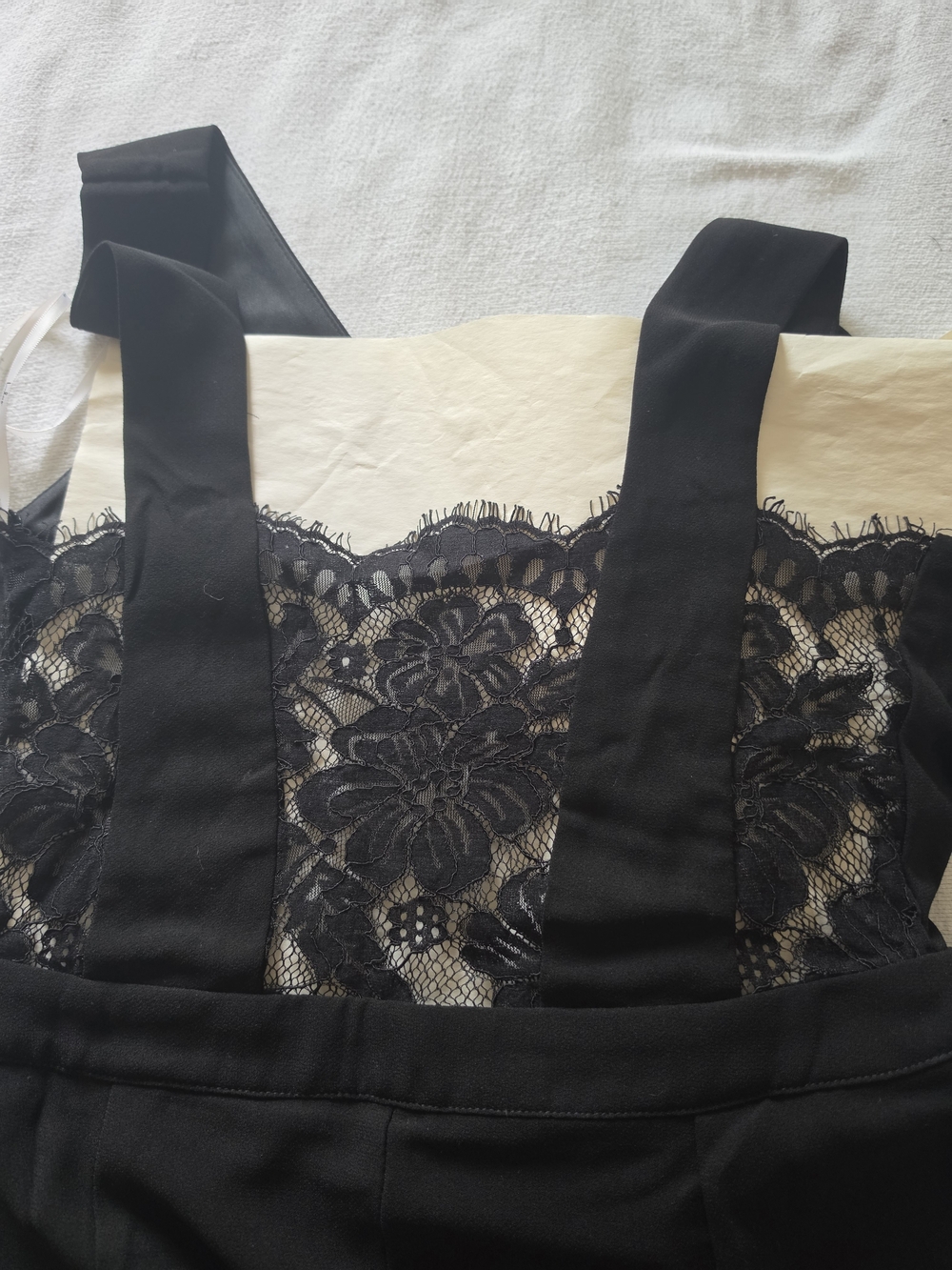 Lulu's Black Sleeveless V-Neck Wide-Leg Jumpsuit Back Lace Detail - Picture 8 of 9